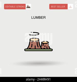 Lumber Simple vector icon. Stock Vector