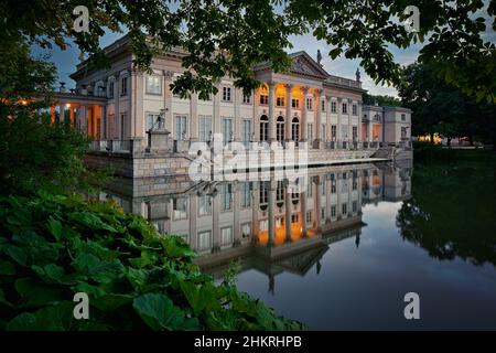 Warsaw, Lazienki Krolewskie, The northern façade of the palace on the Isle Stock Photo