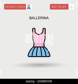 Ballerina Simple vector icon. Stock Vector