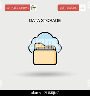 Data storage Simple vector icon. Stock Vector