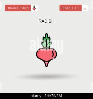 Radish Simple vector icon. Stock Vector