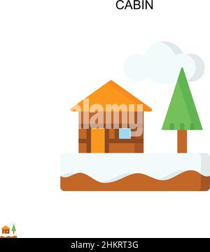 Cabin Simple vector icon. Illustration symbol design template for web mobile UI element. Stock Vector