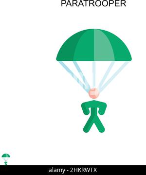 Paratrooper Simple vector icon. Illustration symbol design template for web mobile UI element. Stock Vector