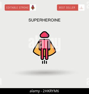 Superheroine Simple vector icon. Stock Vector