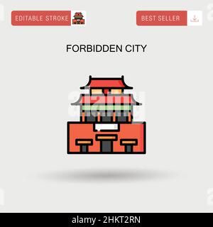 Forbidden city Simple vector icon. Stock Vector