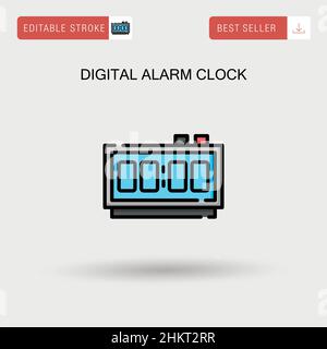 Digital alarm clock Simple vector icon. Stock Vector