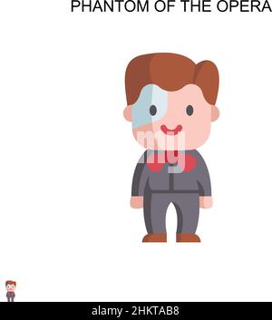 Phantom of the opera Simple vector icon. Illustration symbol design template for web mobile UI element. Stock Vector