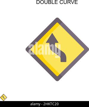 Double curve Simple vector icon. Illustration symbol design template for web mobile UI element. Stock Vector