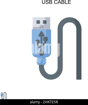 Usb cable Simple vector icon. Illustration symbol design template for web mobile UI element. Stock Vector
