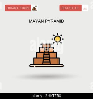 Mayan pyramid Simple vector icon. Stock Vector