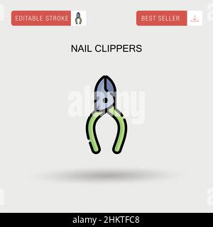Nail clippers Simple vector icon. Stock Vector
