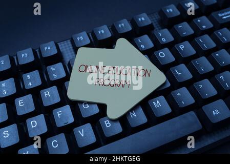 Conceptual display Online Education Program. Word Written on Software development and programming courses Programmer Creating New Software, Coder Stock Photo