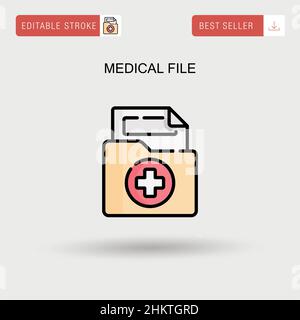 Medical file Simple vector icon. Stock Vector