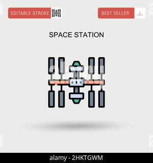 Space station Simple vector icon. Stock Vector