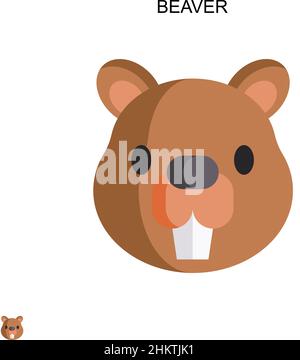 Beaver Simple vector icon. Illustration symbol design template for web mobile UI element. Stock Vector