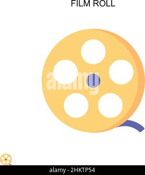 Film roll Simple vector icon. Illustration symbol design template for web mobile UI element. Stock Vector