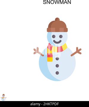 Snowman Simple vector icon. Illustration symbol design template for web mobile UI element. Stock Vector