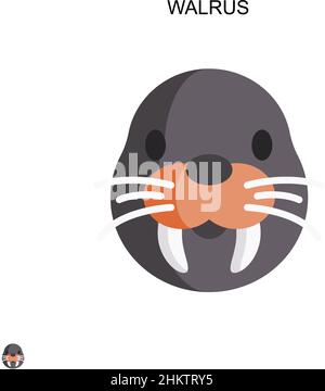 Walrus Simple vector icon. Illustration symbol design template for web mobile UI element. Stock Vector