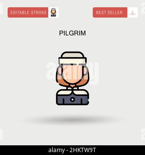 Pilgrim Simple vector icon. Stock Vector