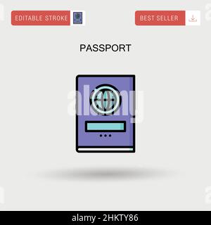 Passport Simple vector icon. Stock Vector