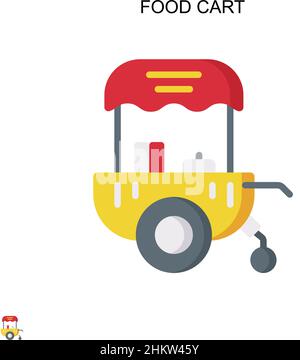 Food cart Simple vector icon. Illustration symbol design template for web mobile UI element. Stock Vector