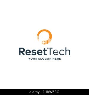 minimalist simple ResetTech loading logo design Stock Vector