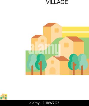 Village Simple vector icon. Illustration symbol design template for web mobile UI element. Stock Vector