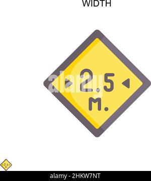 Width Simple vector icon. Illustration symbol design template for web mobile UI element. Stock Vector