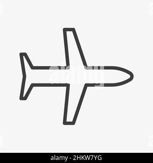 Airplane outline vector icon on white background Stock Vector