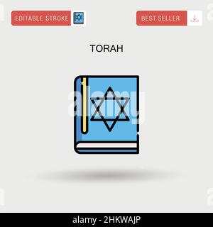 Torah Simple vector icon. Stock Vector