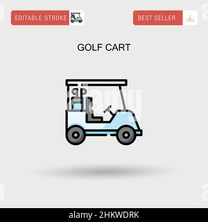 Golf cart Simple vector icon. Stock Vector