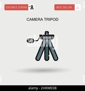 Camera tripod Simple vector icon. Stock Vector