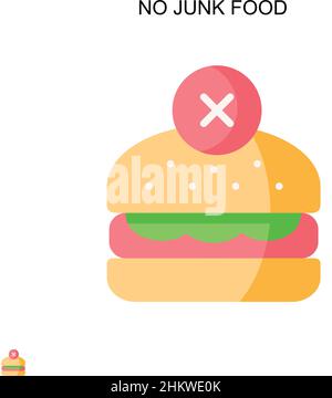 No junk food Simple vector icon. Illustration symbol design template for web mobile UI element. Stock Vector