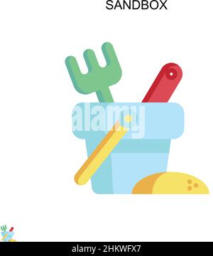 Sandbox Simple vector icon. Illustration symbol design template for web mobile UI element. Stock Vector