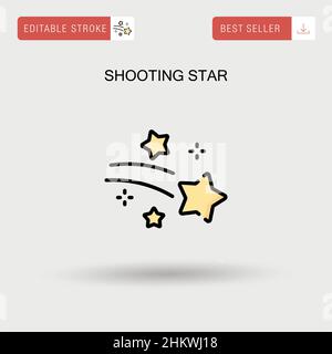 Shooting star Simple vector icon. Stock Vector