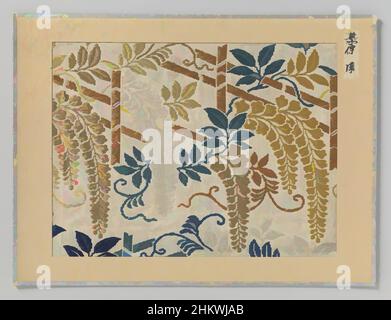 Art inspired by Textile fragment, Textile fragment, embroidery of golden rain., Japan, 1716 - 1736, silk, height 20.2 cm × width 26.7 cm, Classic works modernized by Artotop with a splash of modernity. Shapes, color and value, eye-catching visual impact on art. Emotions through freedom of artworks in a contemporary way. A timeless message pursuing a wildly creative new direction. Artists turning to the digital medium and creating the Artotop NFT Stock Photo