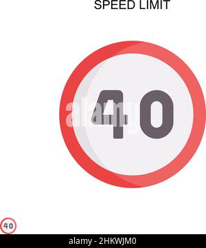 Speed limit Simple vector icon. Illustration symbol design template for web mobile UI element. Stock Vector