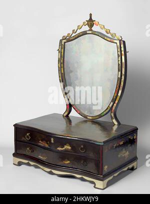 Art inspired by Toilet set, Toilet set, Toilet chest with two drawers, mirror and ten separate boxes (see nos. 8-2 to 11). The chest has a bombarded front and stands on a low plinth that is accoladed to form a skirt. The shield-shaped mirror is attached by two screws to two vertical, Classic works modernized by Artotop with a splash of modernity. Shapes, color and value, eye-catching visual impact on art. Emotions through freedom of artworks in a contemporary way. A timeless message pursuing a wildly creative new direction. Artists turning to the digital medium and creating the Artotop NFT Stock Photo