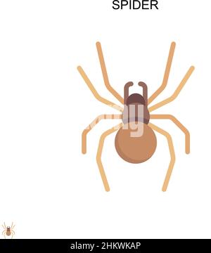 Spider Simple vector icon. Illustration symbol design template for web mobile UI element. Stock Vector