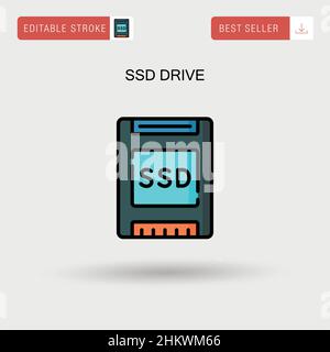 Ssd drive Simple vector icon. Stock Vector