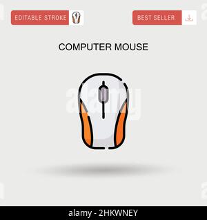 Computer mouse Simple vector icon. Stock Vector