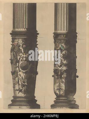 Art inspired by Two 'columnae caelatae', in the Corinthian and Composite Order, Das ander Buech gemacht auff die zway Colonnen, Corinthia und Composita (series title), Two 'columnae caelatae'. On the lower half of the left Corinthian column a rosette in a frame of hardware, flanked by, Classic works modernized by Artotop with a splash of modernity. Shapes, color and value, eye-catching visual impact on art. Emotions through freedom of artworks in a contemporary way. A timeless message pursuing a wildly creative new direction. Artists turning to the digital medium and creating the Artotop NFT Stock Photo