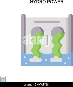 Hydro power Simple vector icon. Illustration symbol design template for web mobile UI element. Stock Vector