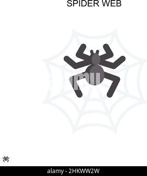 Spider web Simple vector icon. Illustration symbol design template for web mobile UI element. Stock Vector