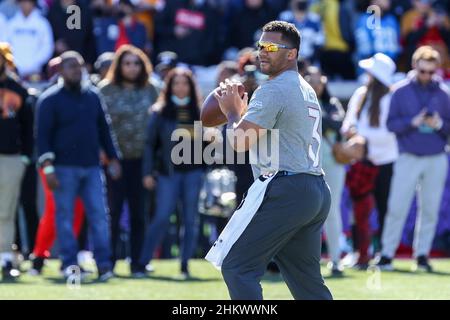 February 5, 2022: Seattle Seahawks quarterback Russell Wilson (3) during  the NFC Pro Bowl Practice at Las Vegas Ballpark in Las Vegas, Nevada.  Darren Lee/(Photo by Darren Lee/CSM/Sipa USA Stock Photo 