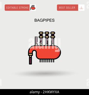 Bagpipes Simple vector icon. Stock Vector