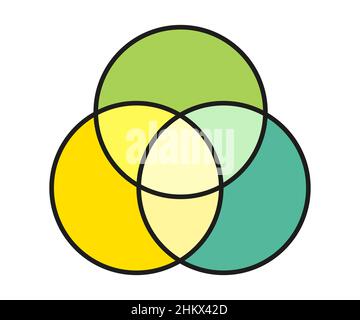 Venn diagram circles chart infographic. Vector design elements for business strategy presentation. Stock Vector