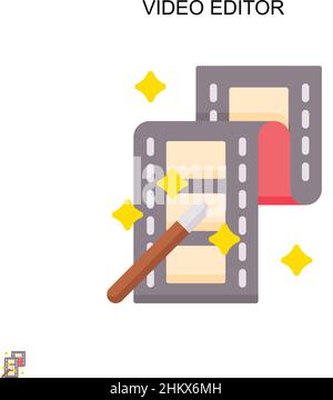 Video editor Simple vector icon. Illustration symbol design template for web mobile UI element. Stock Vector