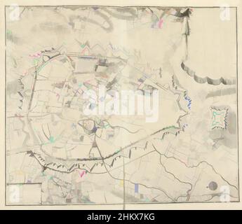 Art inspired by Map of Brussels, 1711, Plan de la ville de Brusseles, Map of Brussels, 1711. Top right legend 1-100, bottom left continuation 101-114. Part of a bundled collection of plans of battles and cities renowned in the War of the Spanish Succession., print maker: J.G. Harrewijn, Classic works modernized by Artotop with a splash of modernity. Shapes, color and value, eye-catching visual impact on art. Emotions through freedom of artworks in a contemporary way. A timeless message pursuing a wildly creative new direction. Artists turning to the digital medium and creating the Artotop NFT Stock Photo