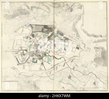 Art inspired by Map of Brussels, 1711, Plan de la ville de Brusseles, Map of Brussels, 1711. Top right legend 1-100, bottom left continuation 101-114. Part of a bundled collection of plans of battles and cities famous in the War of the Spanish Succession., print maker: J.G. Harrewijn (, Classic works modernized by Artotop with a splash of modernity. Shapes, color and value, eye-catching visual impact on art. Emotions through freedom of artworks in a contemporary way. A timeless message pursuing a wildly creative new direction. Artists turning to the digital medium and creating the Artotop NFT Stock Photo